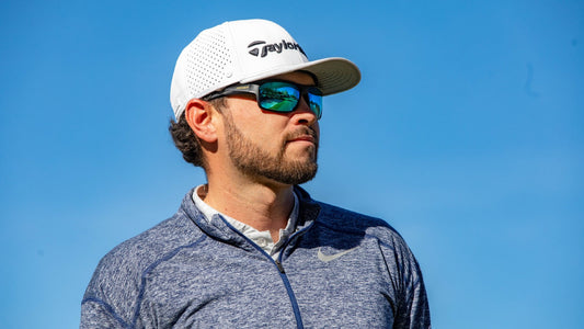 PGA golfer Danny Guise in sunglasses, featured in JANSEN Eyewear performance story